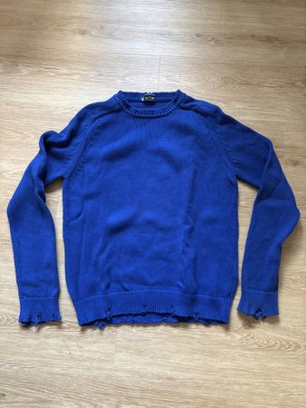 SAINT LAURENT STRICKPULLOVER BLAU GR. M