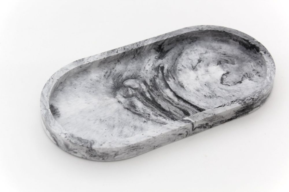 ZBHDEYG 2-tlg. Edelstahl Tablett Set Oval - Schwarz & Gold Für Deko, Schmuck, Kosmetik (30cm & 23cm)