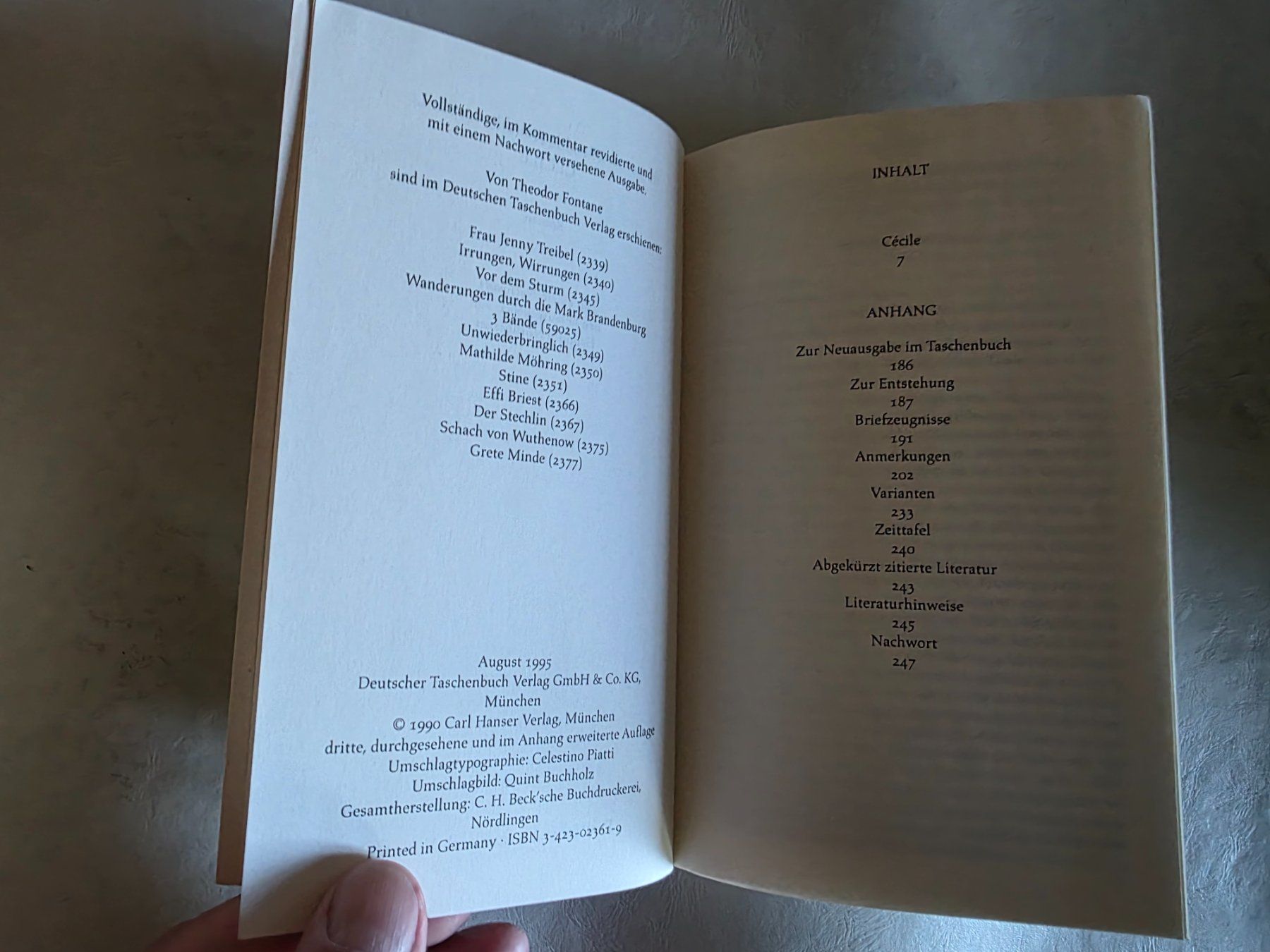 Bücher: Theodor Fontane - Cécile - dtv Klassiker - 1995 – Gebraucht aus Walterswil BE von Lonitti 6
