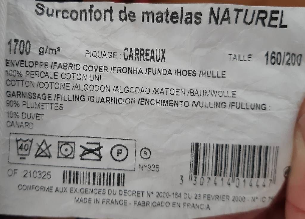 Materassi: Surconfort de matelas 160/200 – Usato da Cointrin venduto da Flo101 1