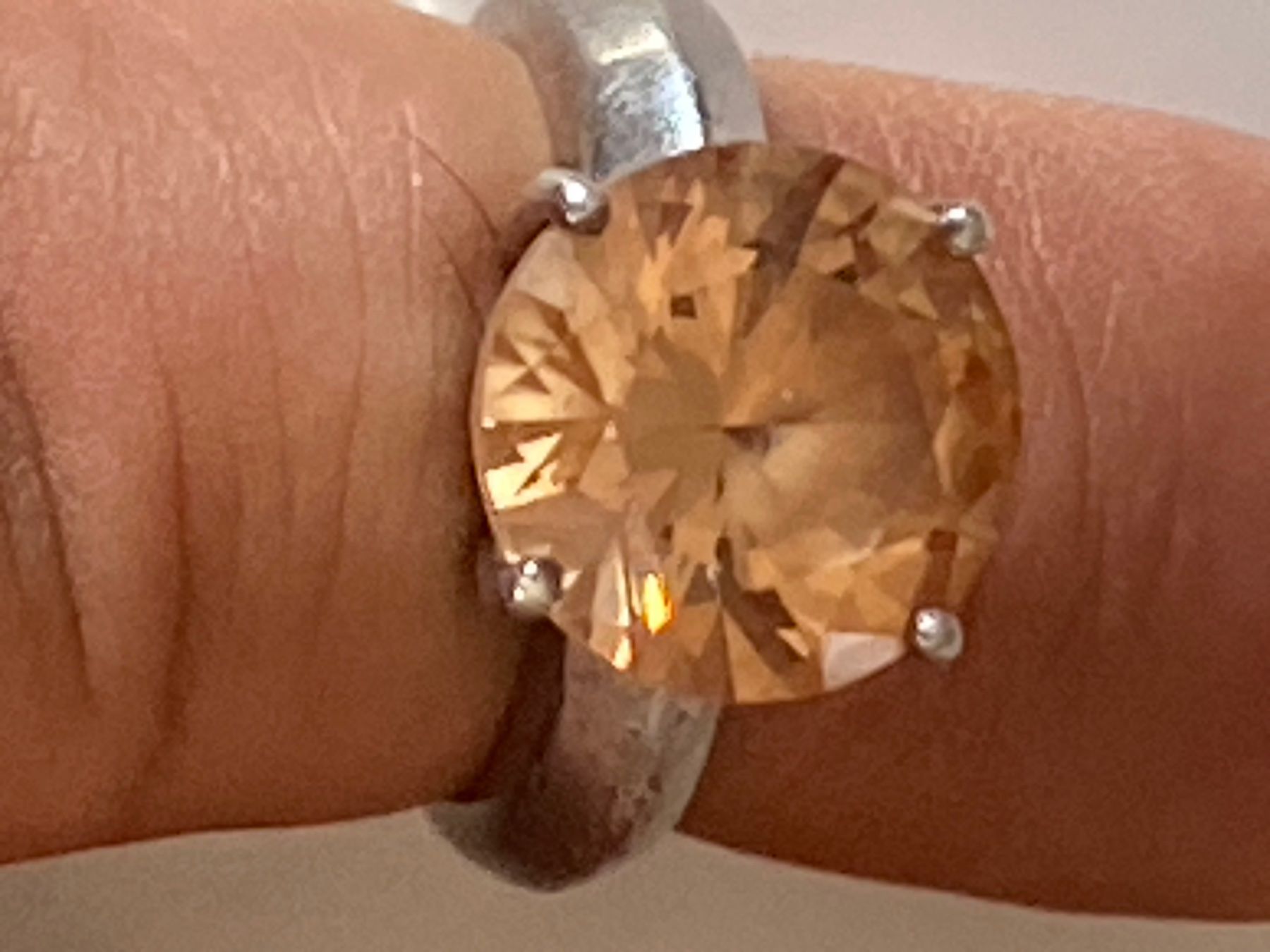 Anelli: Sterling Silber Ring mit Grosse Citrin  Stein 52g – Usato da Läufelfingen venduto da Alles_Garantie 7