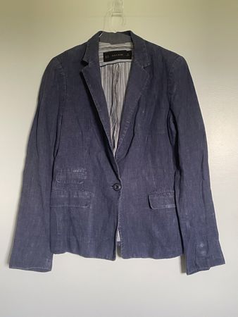 Blazer Zara Basic denim, taille XS