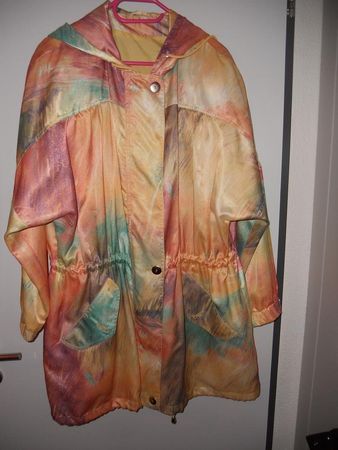 Neuw. Jacke mit Kapuze - gelb bunt gemustert - Gr. 40