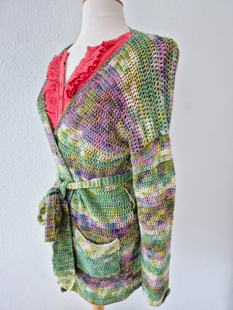 STRICKJACKE JACKE XS S HANDMADE,  TOP ZU BLUSE HOSE SHIRT