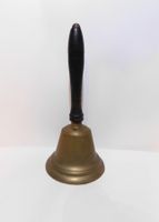 Vintage 8" Messing Glocke Holzgriff 1930er