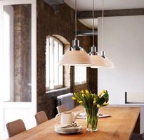 2 Neue Original BTC Cosmo Dimple Pendant Lights – Weiss