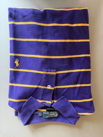 Polo Ralph Lauren Poloshirt lila gestreift Grösse L