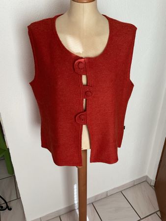 Gilet Linara Wolle Orange/ rot Grösse XL neu mit Etikett