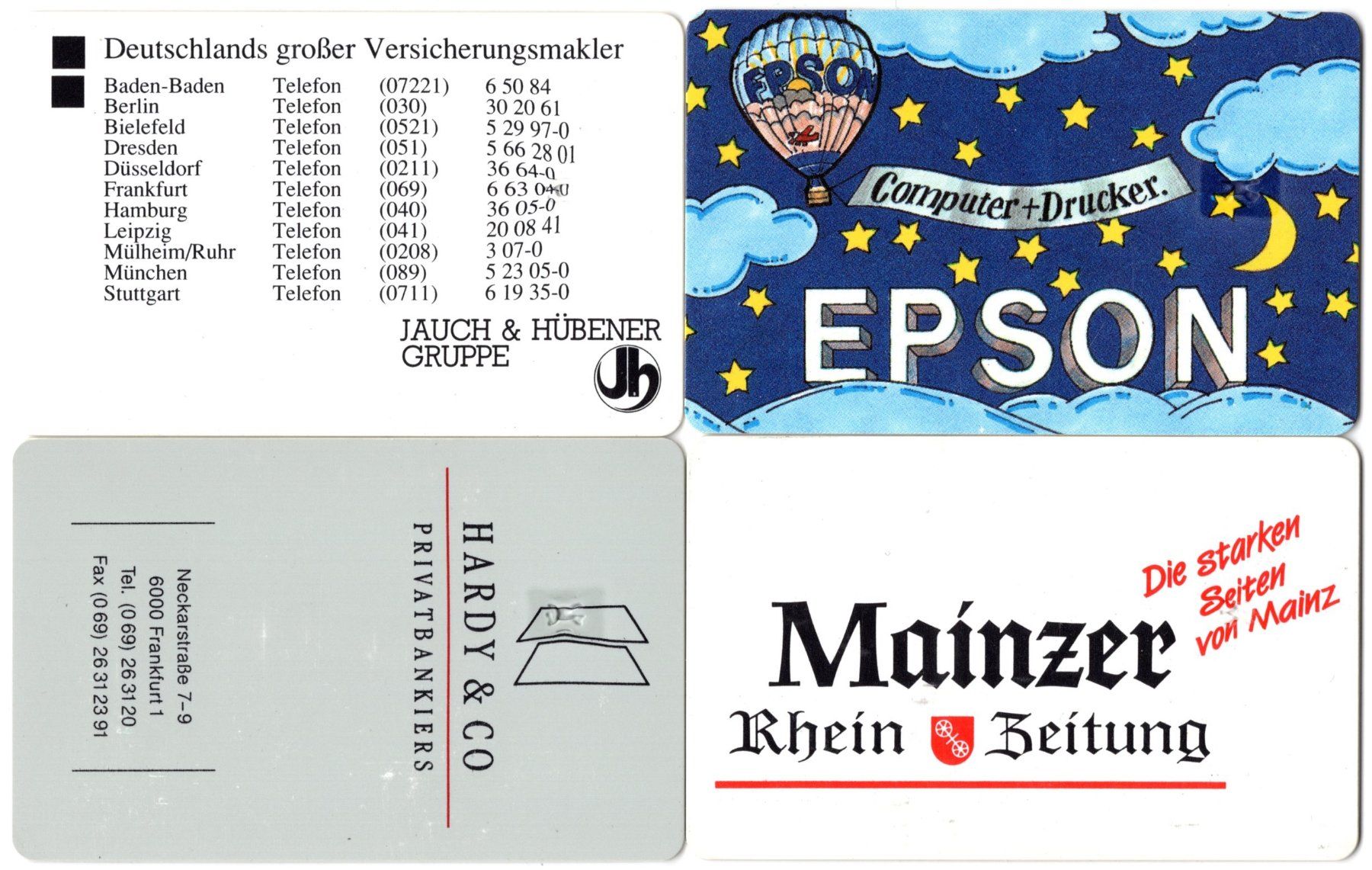 Schede telefoniche: 4 Dummy Telefonkarten aus Deutschland – Usato da Eglisau venduto da Chperfins 1