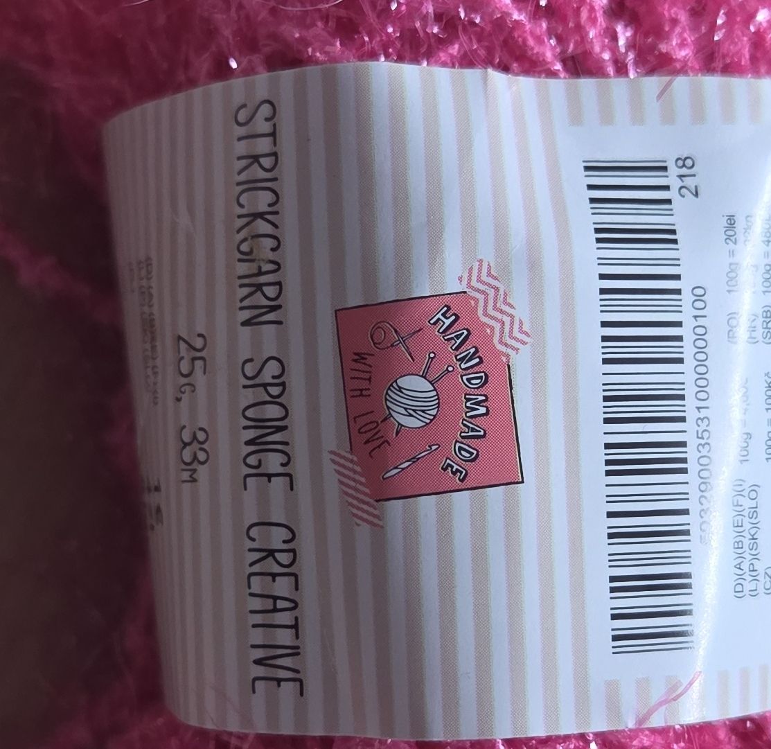 Wolle: Strickgarn Sponge Creative rosa neu 25g 33m – Neu und originalverpackt aus Subingen von DENDLE20