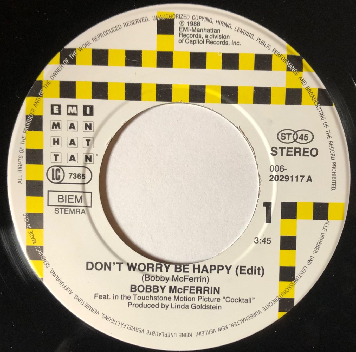 Dischi in vinile: BOBBY MCFERRIN - DON'T WORRY-BE HAPPY – Usato da Poliez-Pittet venduto da Newtown-Records 2