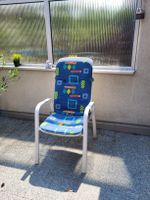 Gartenstuhl weiss mit Polster guter Zustand