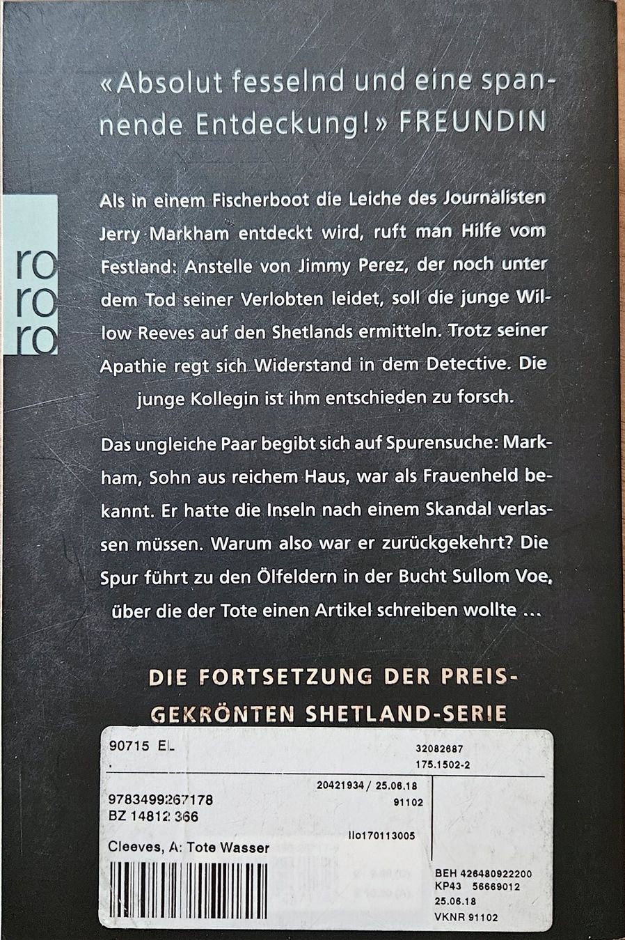 Libri: Ann Cleeves - Tote Wasser - Band 5 – Usato da Hinwil venduto da brucha01 1