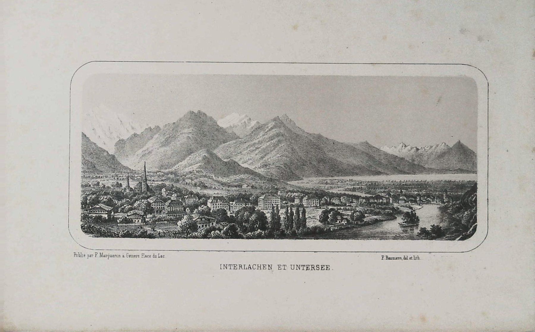Incisioni: Interlaken Panorama Lithographie – Usato da Rafz venduto da Helvet32