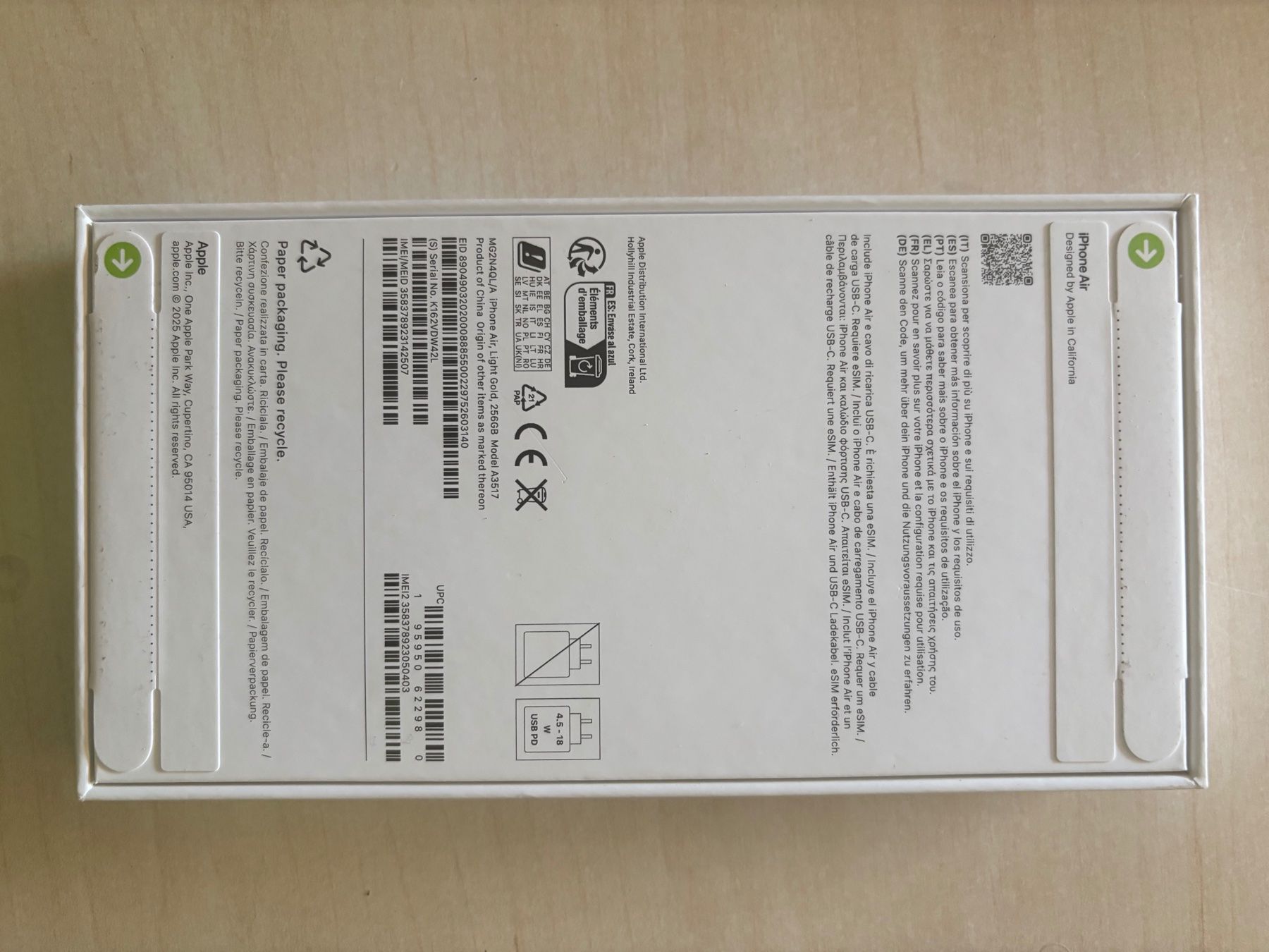Apple Telefoni cellulari / Smartphones: Iphone Air – Nuovo e nell'imballaggio originale da Leytron venduto da Dahut 1