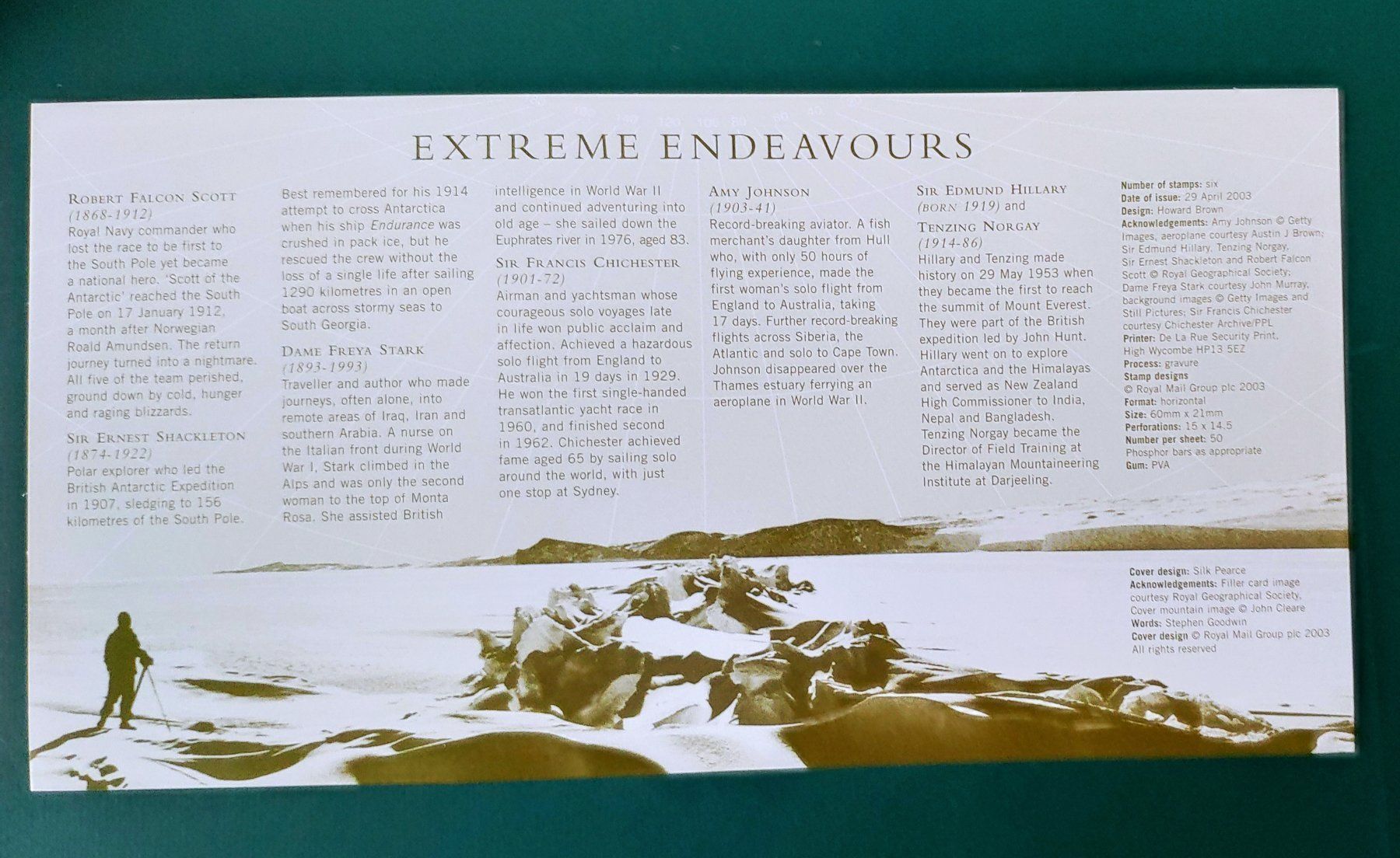 Tutti i francobolli: FDC + 10 Postfrische Marken / Extreme Endeavours 29.4.2003 – Usato da Volketswil venduto da Spacepanda 2