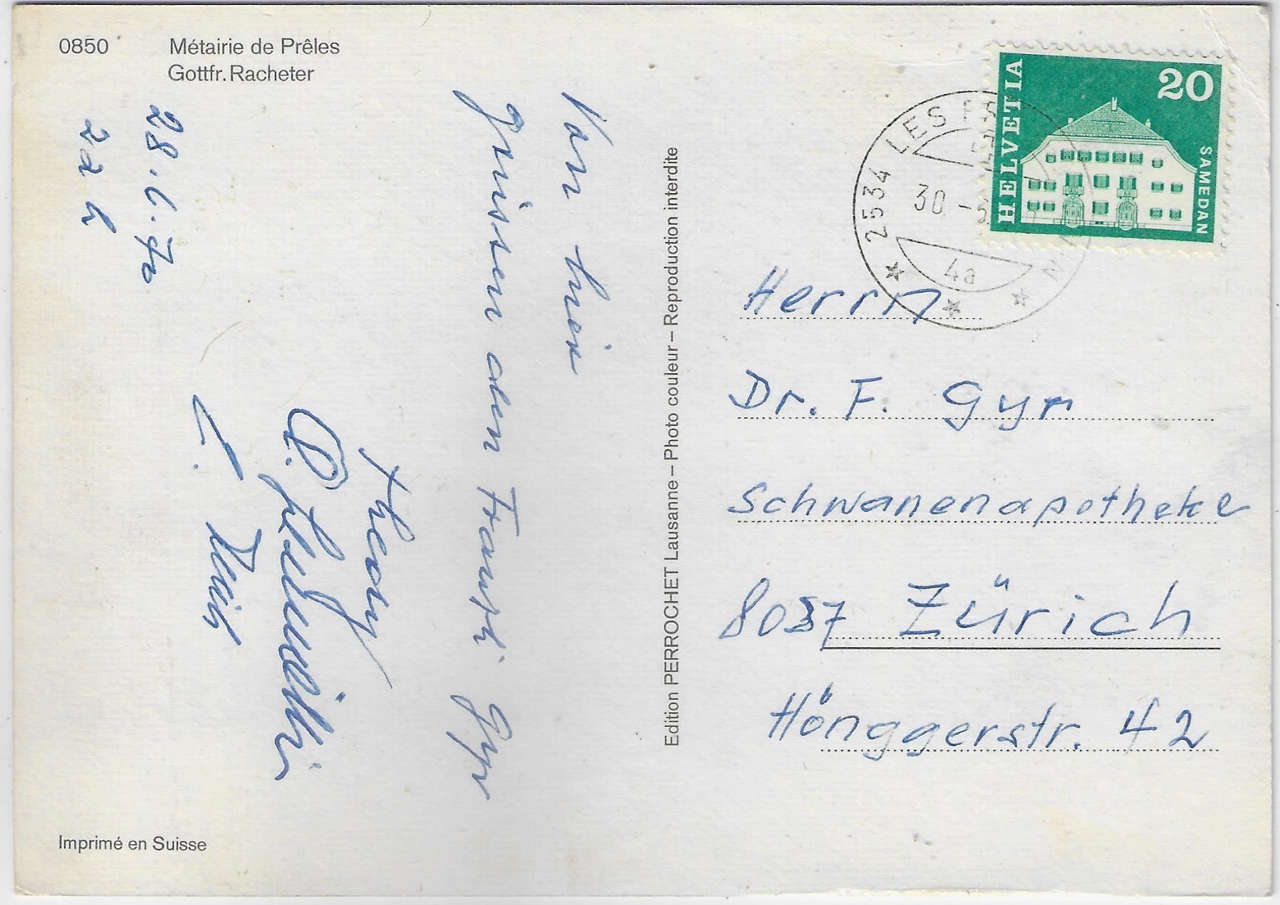 Cartoline postali: Restaurant Metairie de Preles – Usato da Ettingen venduto da Kartenplanet 1