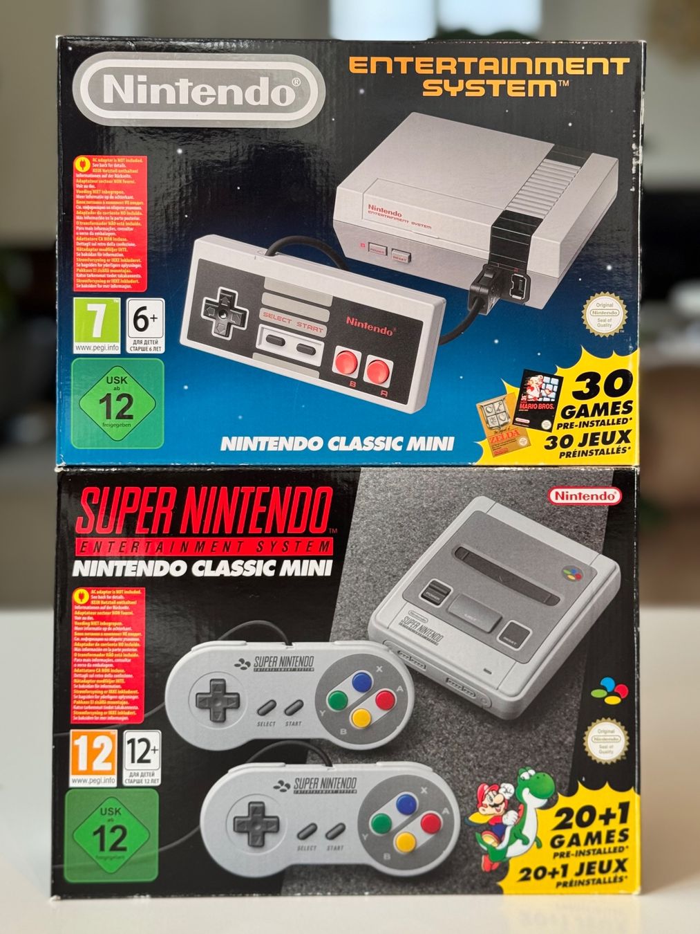 Nintendo Konsolen: Nintendo Classic Mini NES + SNES (2 x Set) – Neu (gemäss Beschreibung) aus Stansstad von
