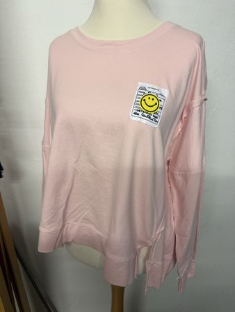 Damen Baumwolle Sweatshirt smile Rosa m l xl
