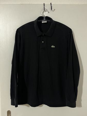 Lacoste Poloshirt Langarm Schwarz Vintage Grösse 6 fit M 