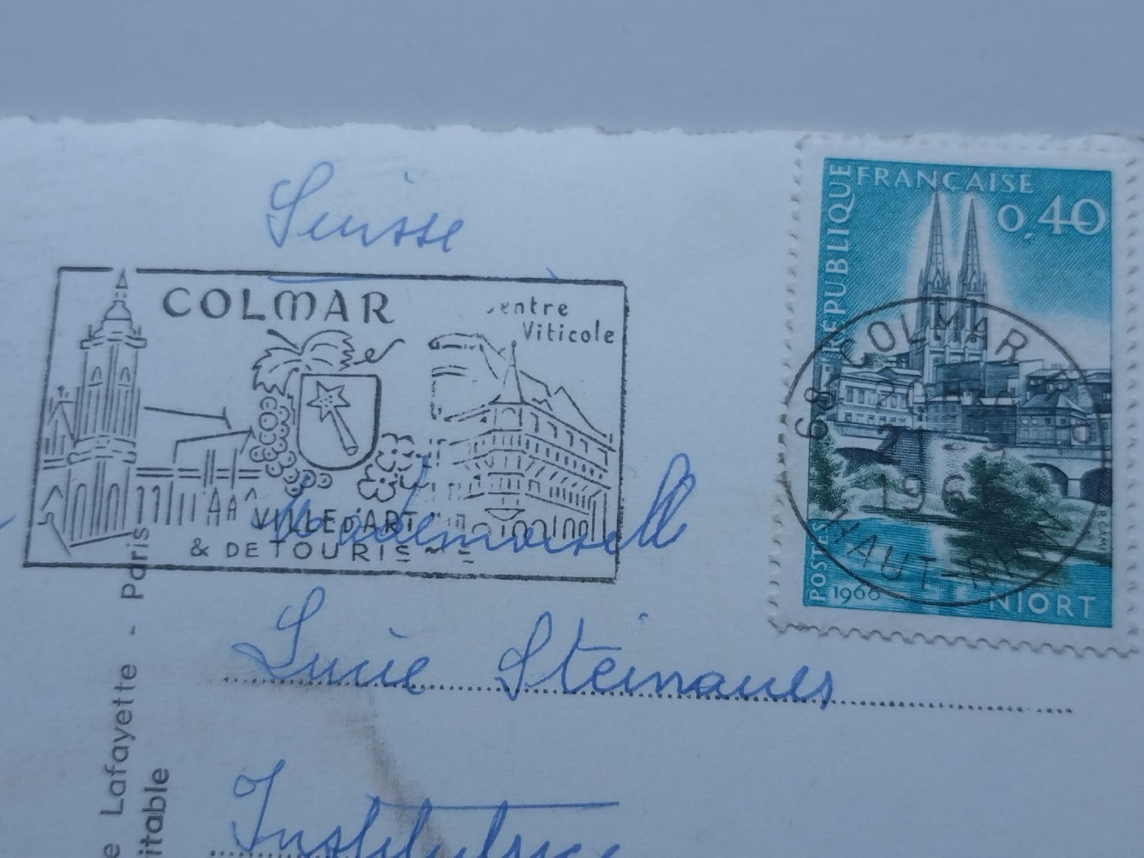 Ansichtskarten: Carte postale Colmar ancienne 1966 – Gebraucht aus Farvagny-le-Grand von LaCaverne 2