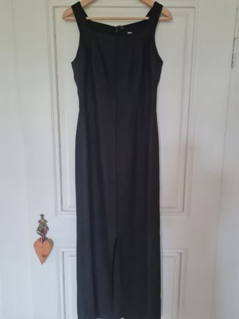 Sommerlich - langes schwarzes Leinenkleid (Gr. 36)