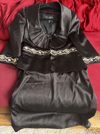 Elegantes Kostüm Set in Schwarz, Gr 42,