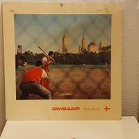 Vintage SWISSAIR New York Werbeschild ✈️ 🇨🇭 Rarität