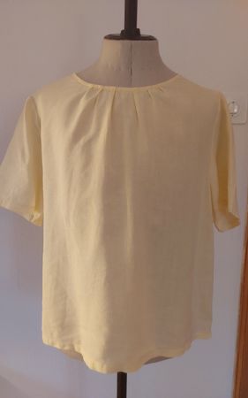 Bluse Tunika Leinen vanillegelb nulu 44