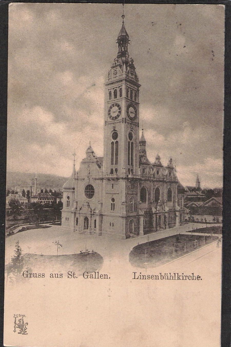 Cartoline postali: +St. Gallen , Linsenbühlkirche 1900 – Usato da Reichenburg venduto da Pipo-67