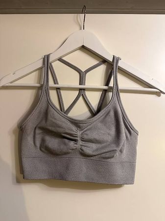GRAUES SPORT-BRALETTE, GRÖSSE S