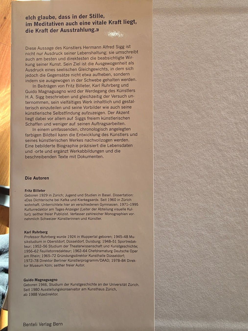 Libri: H. A. Sigg Monographie - Benteli Verlag – Usato da Walterswil BE venduto da Lonitti 5