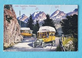 Toggenburg - alte PTT Postauto auf der Passstrasse um 1925