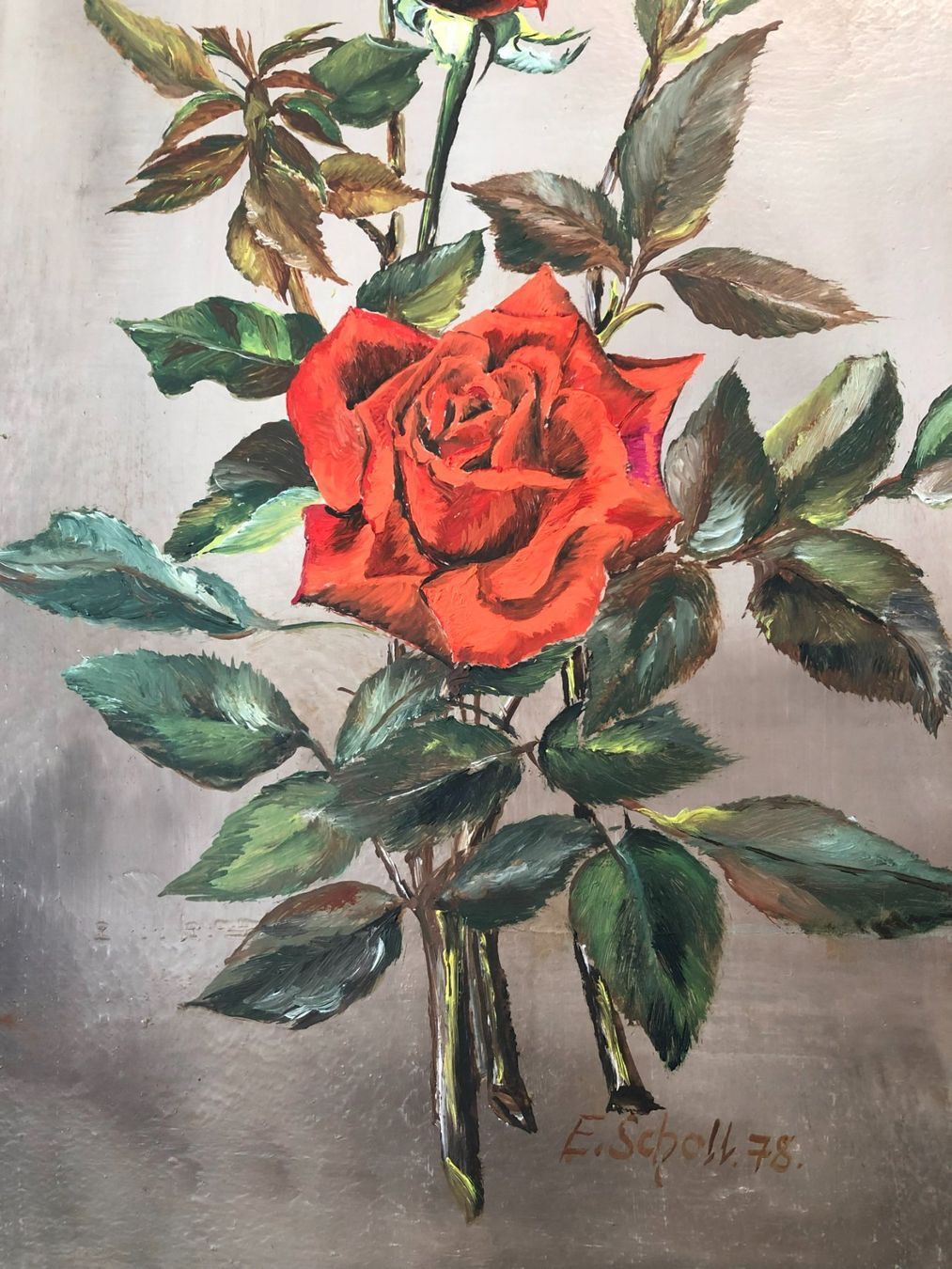 Dipinti: Öl Gemälde hübsches Rosenstillleben – Usato da Ottenbach venduto da TimelessEmotions. 6
