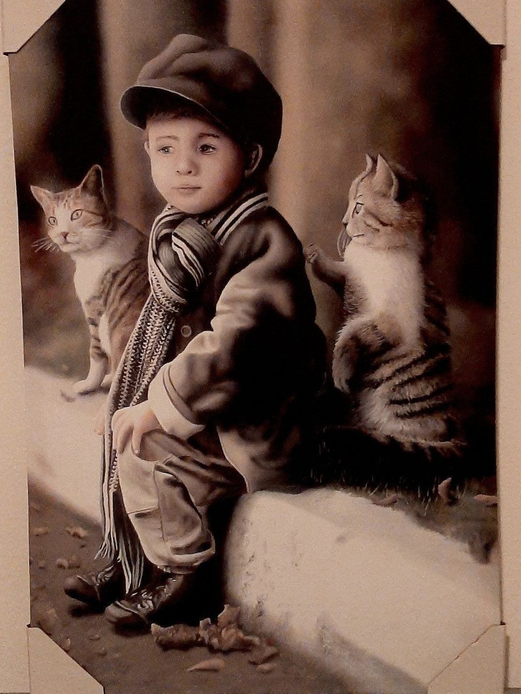 Cornici: Romantik Kind mit Katzen LED Kunstbild Gemälde – Nuovo e nell'imballaggio originale da Kilchberg ZH venduto da ruedi34