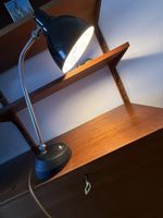 Vintage Schreibtischlampe verstellbar, schwarz, Metall,Email