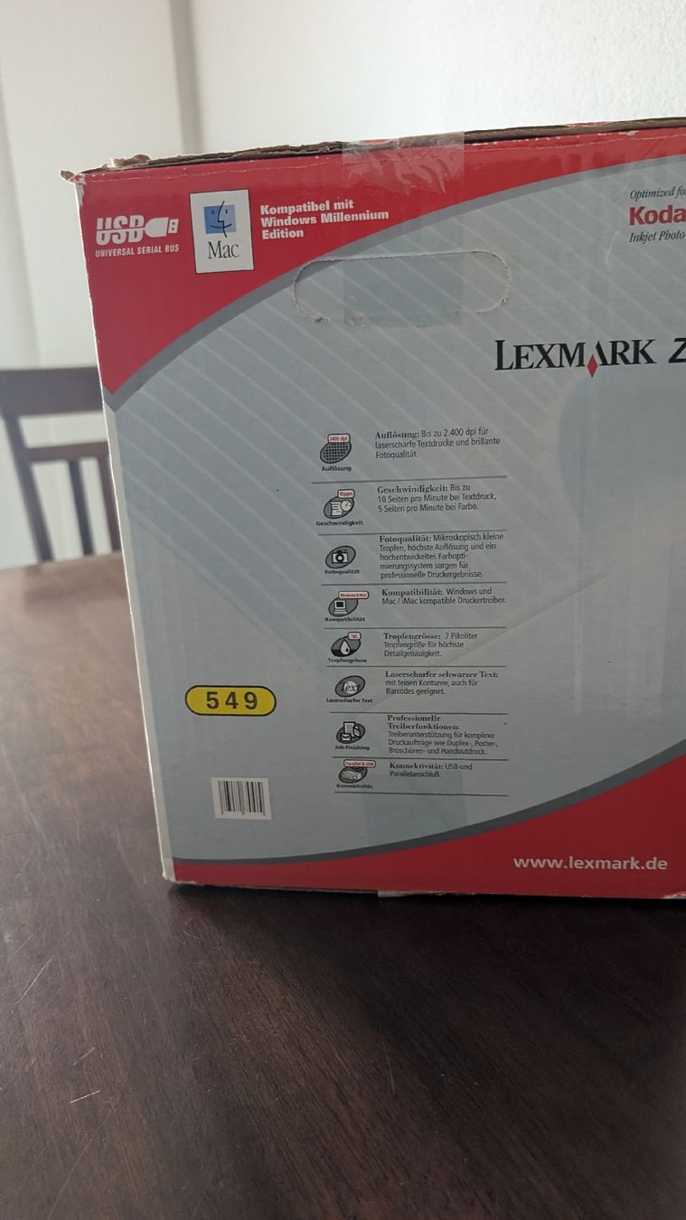 Lexmark Imprimantes: Lexmark Z42 Color Jetprinter Neu Originalverpackt – Neuf avec emballage d'origine à Rorschach par Obi-Wan85 2