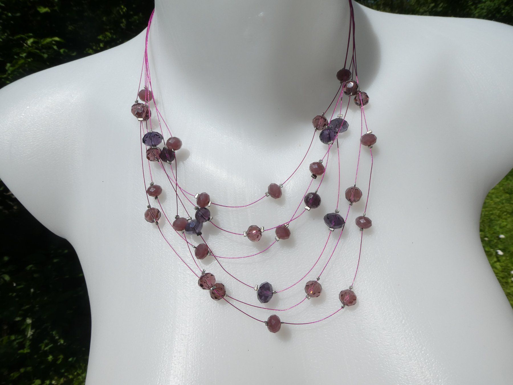 Catenine: Kette / Collier, Glaskugeln, Länge 43cm – Nuovo (secondo la descrizione) da Gattikon venduto da kaandooh