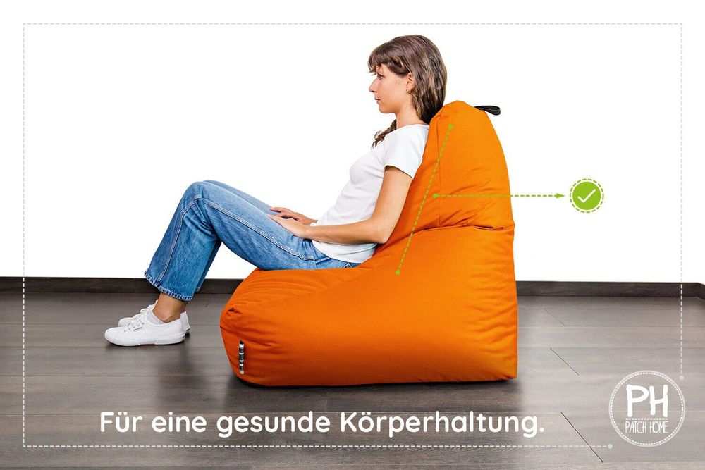 XXL Sitzsack Lounge Sessel Gamer Sitzkissen orange 4
