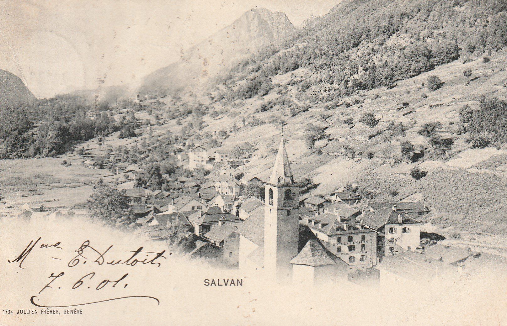 Cartoline postali: AK Salvan - gel. 7.6.1901 – Usato da Fribourg venduto da schnalla92