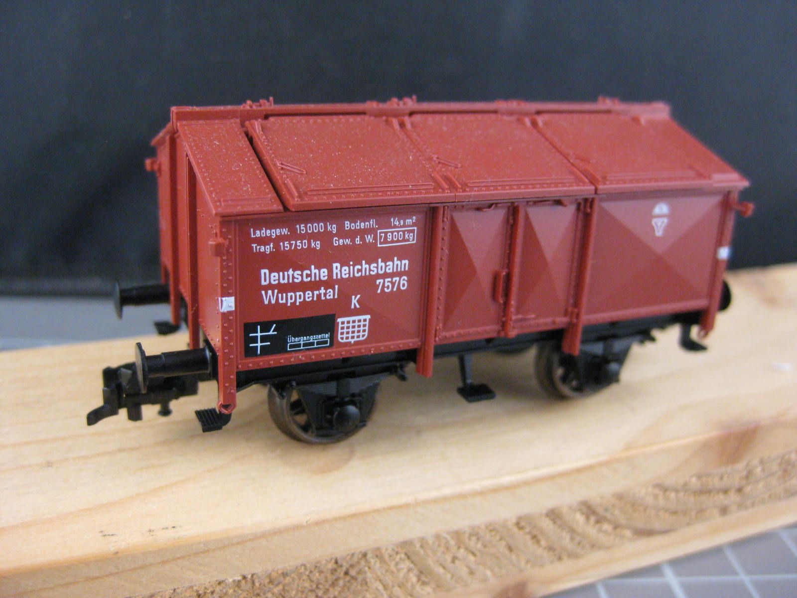 Fleischmann Modellini di ferrovie: Fleischmann 5213 DRG Klappdeckelwagen – Nuovo (secondo la descrizione) da Malters venduto da Marosko 2
