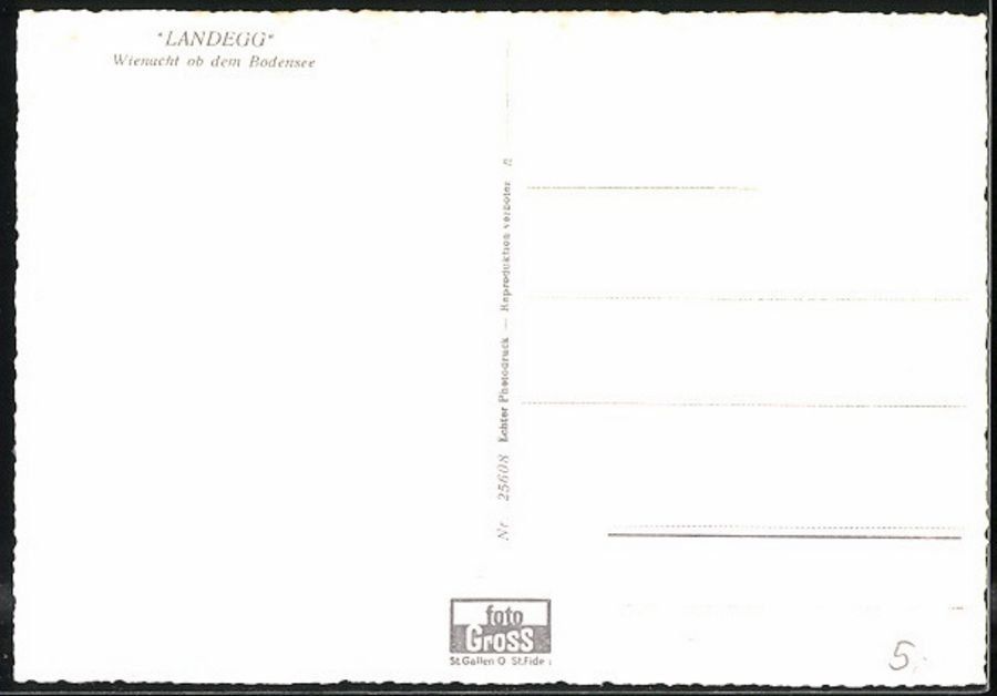 Cartoline postali: Wienacht, LANDEGG, um 1955 – Usato da Frauenfeld venduto da POML 1