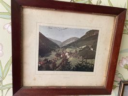 Gerahmtes Bild mit Ansicht von Laufenburg hinter Glas