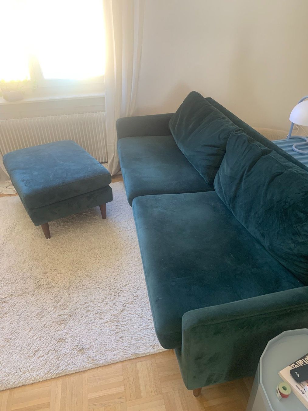 Sofacompany Divani: 3er-Sofa + Hocker, Samt, Grün, SofaCompany – Usato da Zürich venduto da lui_6rxc 1