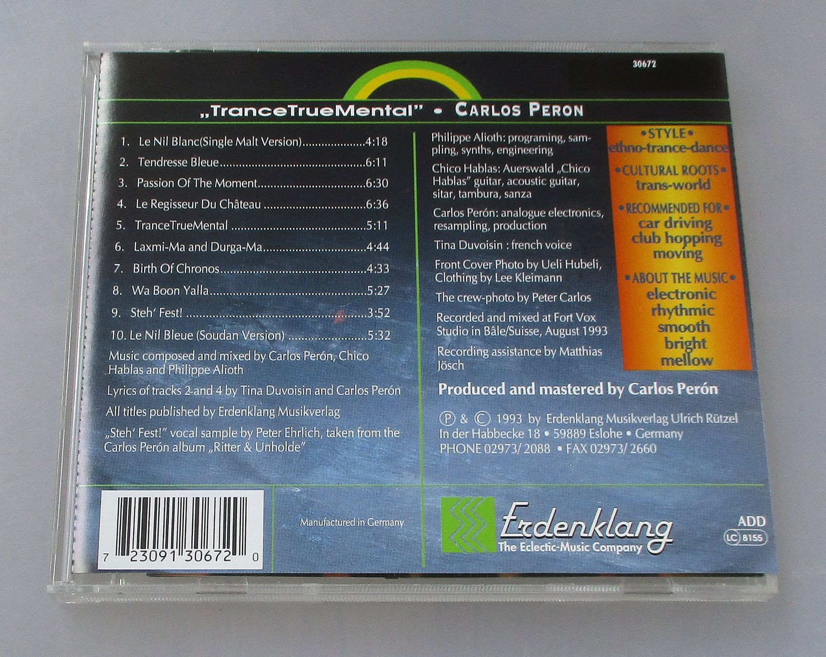 CD: CARLOS PERON - TranceTrueMental – Usato da Wattwil venduto da Muriel11 1