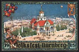 Nürnberg, Volksfest-Gelände aus der Vo