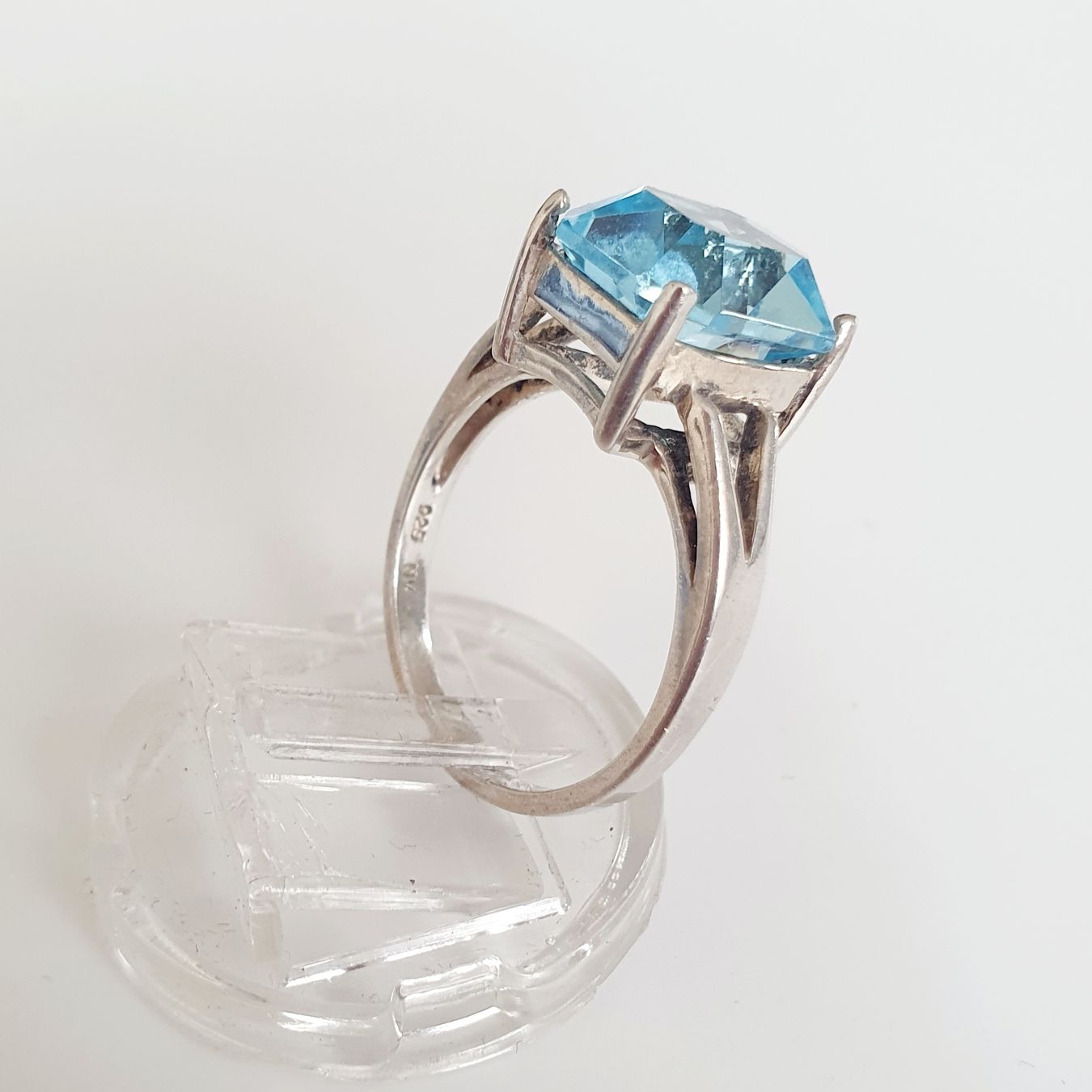 Anelli: Silber Ring 925  mit hellblauem Stein, Grösse 18.4 mm – Usato da Kreuzlingen venduto da Wunderkiste123 8