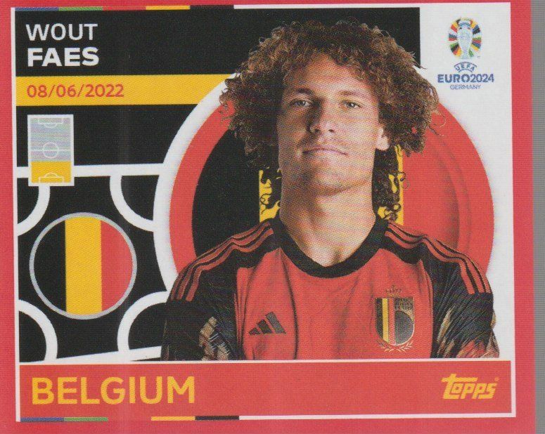 Carte Topps Match Attax Euro 2024 - Wout Faes Belgique #BEL5 - Neuve