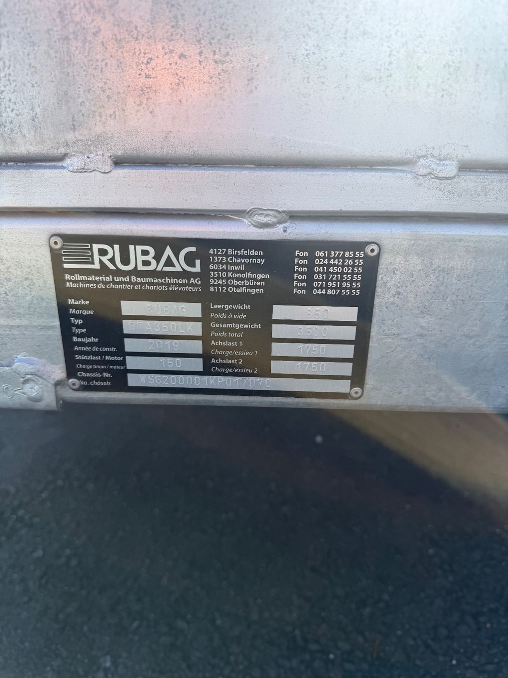 Rubag Rimorchi: Rubag GTA350LK – Usato da Arth venduto da cor_7zry 2
