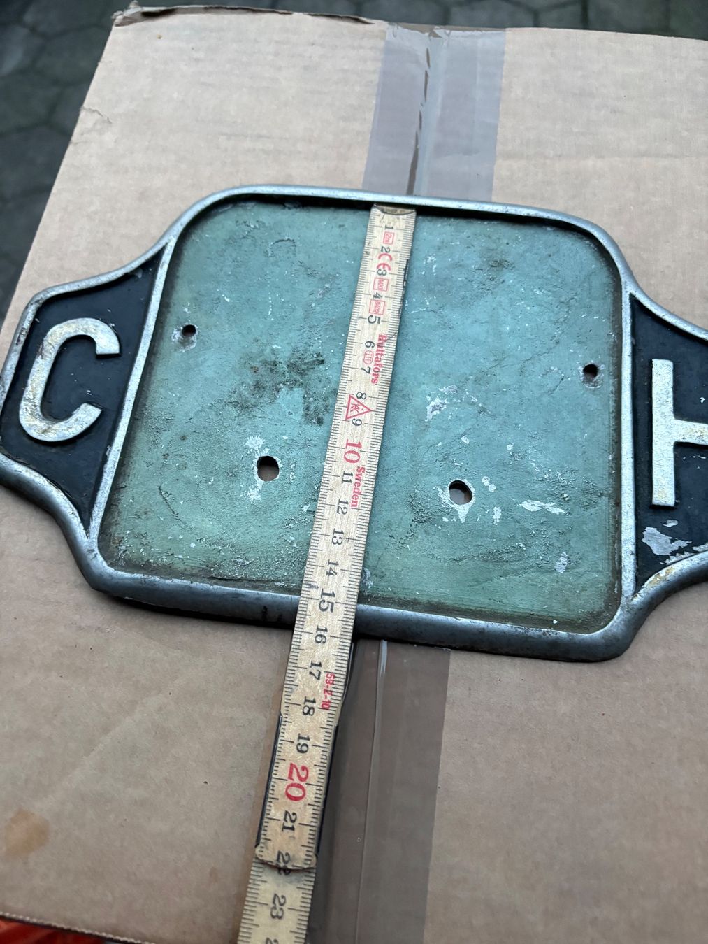 Insegne: Vintage CH-Schild Metall Oldtimer Motorrad – Usato da Wangs venduto da Matchless47 2